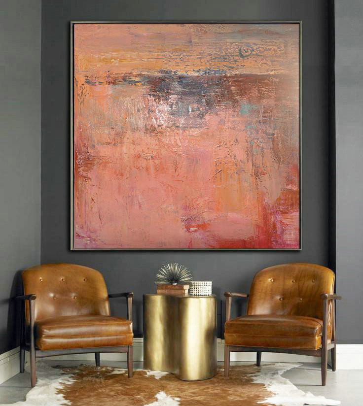 Hand Made Abstract Art,Oversized Contemporary Art,Original Abstract Painting Canvas Art,Red,Brown,Orange.etc